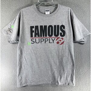 Famous Supply T Shirt Adult Large Gray Short Sleeve Tyler Pipe & Coupling Stains
